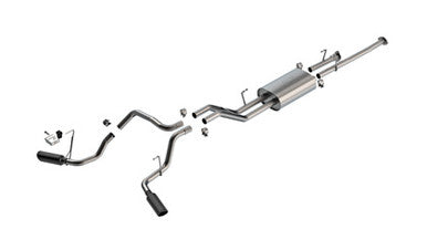 Borla 07-21 Toyota Tundra 4.6L/5.7L Cat-Back Touring SS Catback Exhaust w/ Black Chrome Tips - 140332BC