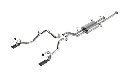 Borla 07-21 Toyota Tundra w/ Long Bed Cat-Back Touring SS Catback Exhaust w/ Black Chrome Tips - 140333BC