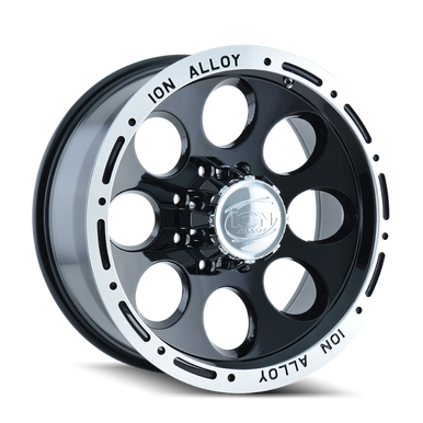 ION Type 174 16x10 / 5x114.3 BP / -38mm Offset / 83.82mm Hub Black/Machined Wheel - 174-6165B