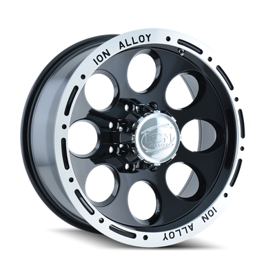 ION Type 174 16x8 / 5x135 BP / -5mm Offset / 87mm Hub Black/Machined Wheel - 174-6835B