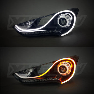 XK Glow 36inch - 2pc Sequential Switchback LED Strip Kit DRL Turnsignal for Headlights - XK043001-36