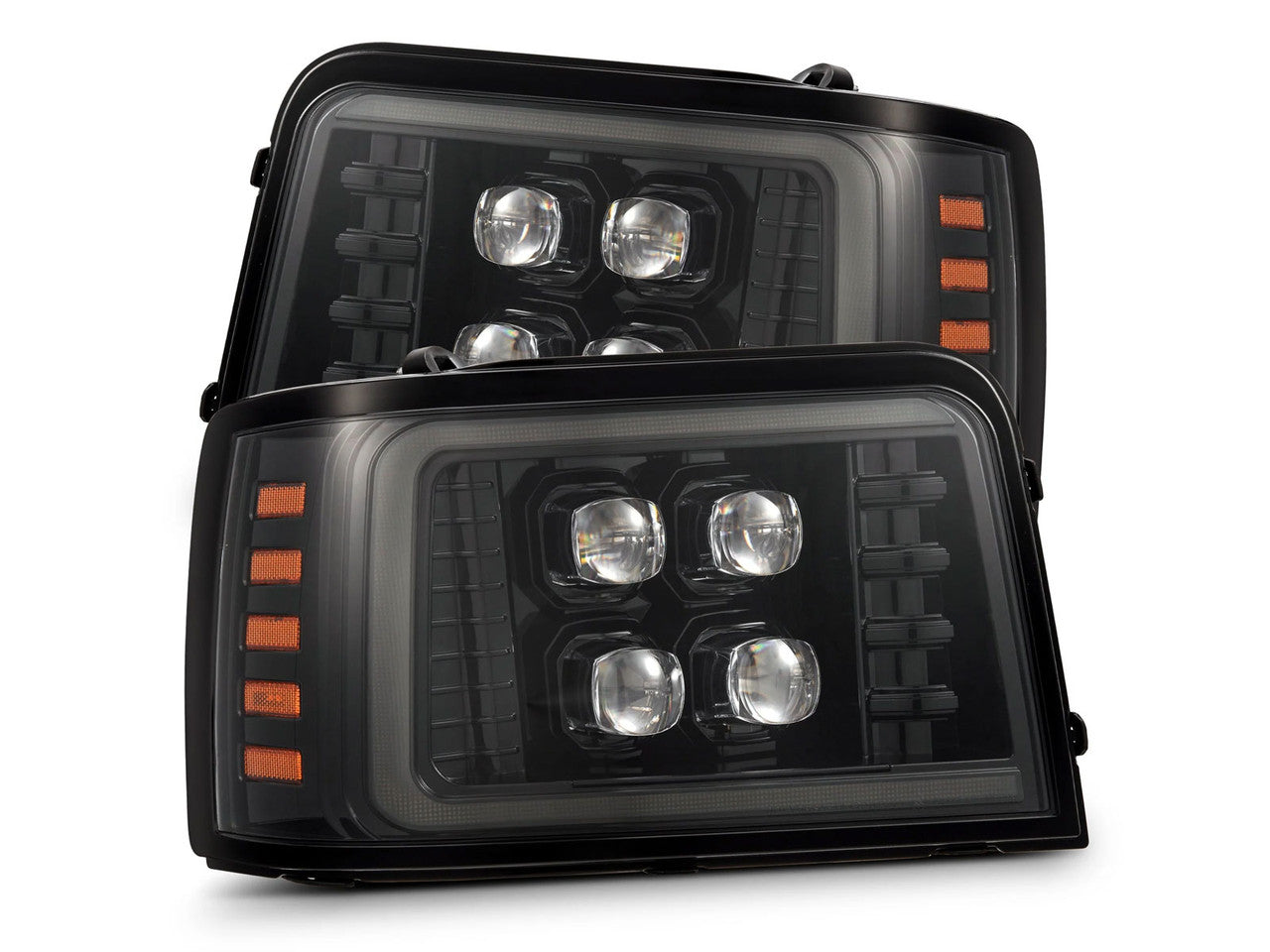 AlphaRex 92-96 Ford F-Series/Bronco NOVA-Series LED Proj Headlight Alpha-Bk w/Actv Light SS & SBDRL - 880269