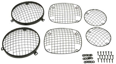 Kentrol 76-86 Jeep CJ Powdercoat Wire Mesh Guard Set 6 Pieces Black - 50465