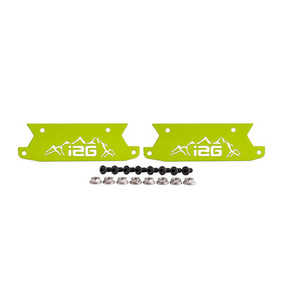 IAG Off-Road Color Logo Plates - Black, Blue, Orange, Red, Area51, Pink, Teal, White, Mojave Orange or Stainless Finish (Sold as 1 Pair)