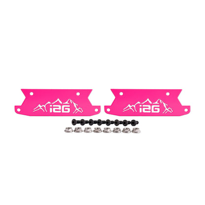 IAG Off-Road Color Logo Plates - Black, Blue, Orange, Red, Area51, Pink, Teal, White, Mojave Orange or Stainless Finish (Sold as 1 Pair)