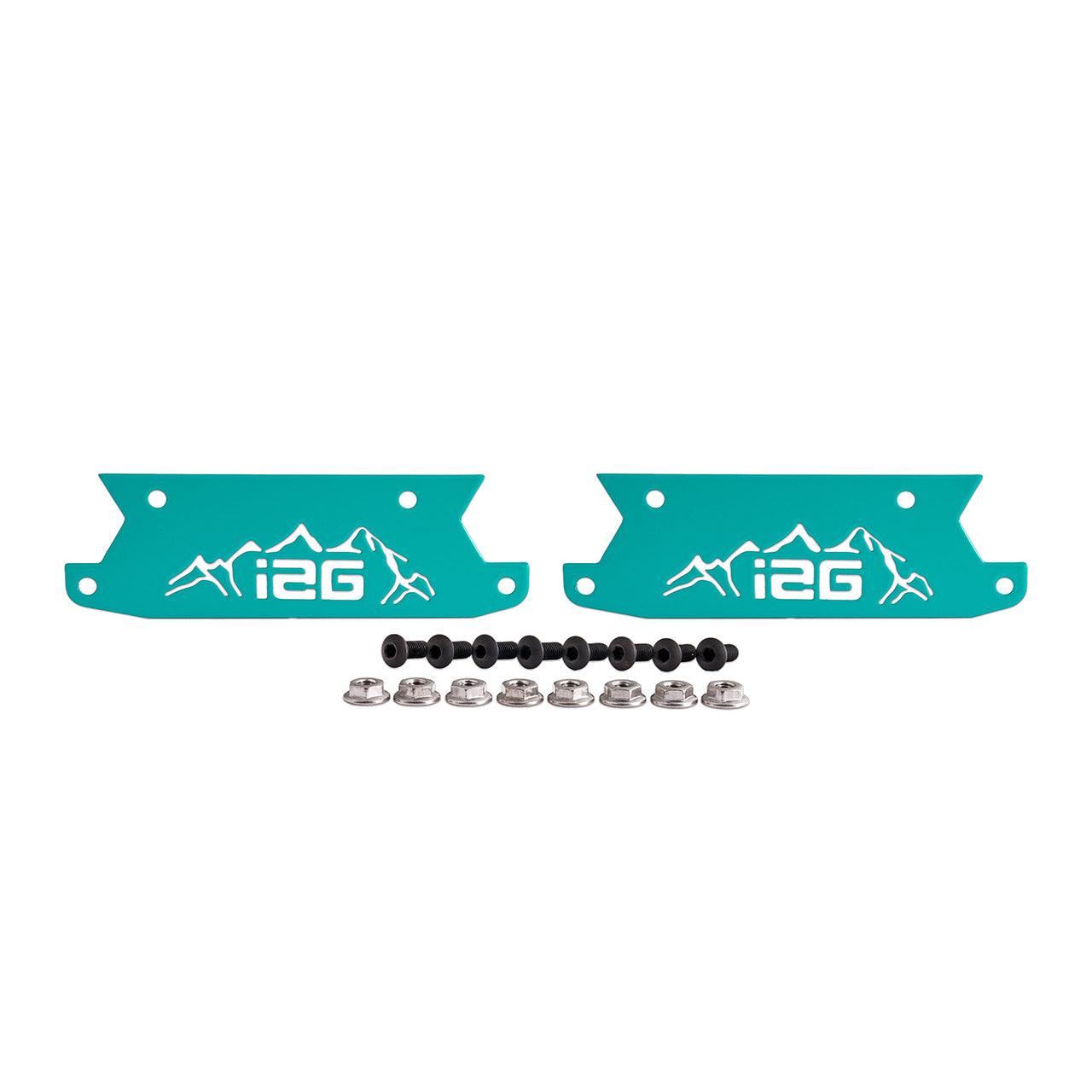 IAG Off-Road Color Logo Plates - Black, Blue, Orange, Red, Area51, Pink, Teal, White, Mojave Orange or Stainless Finish (Sold as 1 Pair)