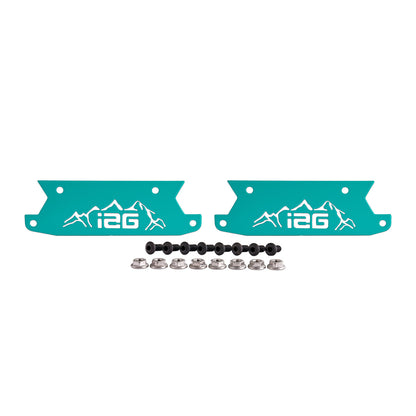 IAG Off-Road Color Logo Plates - Black, Blue, Orange, Red, Area51, Pink, Teal, White, Mojave Orange or Stainless Finish (Sold as 1 Pair)