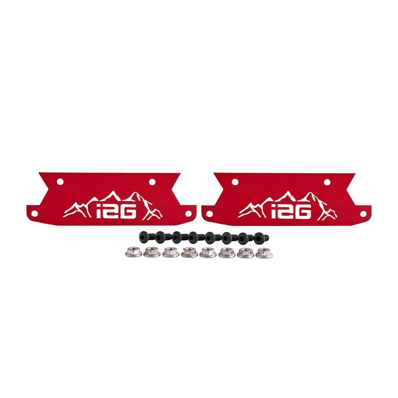 IAG Off-Road Color Logo Plates - Black, Blue, Orange, Red, Area51, Pink, Teal, White, Mojave Orange or Stainless Finish (Sold as 1 Pair)