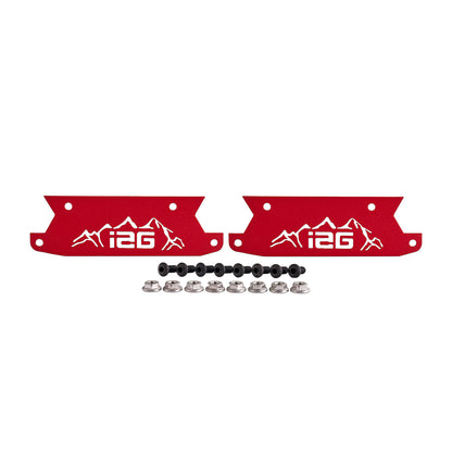 IAG Off-Road Color Logo Plates - Black, Blue, Orange, Red, Area51, Pink, Teal, White, Mojave Orange or Stainless Finish (Sold as 1 Pair)