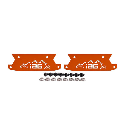 IAG Off-Road Color Logo Plates - Black, Blue, Orange, Red, Area51, Pink, Teal, White, Mojave Orange or Stainless Finish (Sold as 1 Pair)