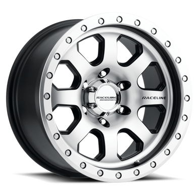 Raceline 929M Avenger 17x9in / 5x127 BP / -12mm Offset / 83.82mm Bore - Black & Machined Wheel - 929M-79050-12