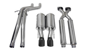Corsa 2006-2010 Jeep Grand Cherokee 6.1L SRT-8 V8 Black Sport Cat-Back Exhaust - 14451BLK