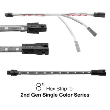 XK Glow Single Color 8in Flex Strip Single Color RED - 2nd Gen - XK-2P-S-8-R