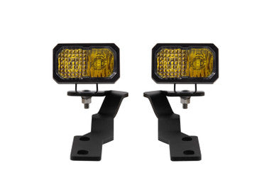 Diode Dynamics 16-21 Toyota Tacoma Stage Series 2in LED Ditch Light Kit - Yellow Pro Combo - DD6379
