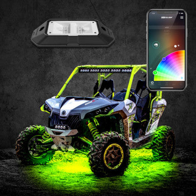 XK Glow Rock Light w/ XKchrome App Controlled Bluetooth Advanced Kit 4pc RGB 6W - XK-ROCK-STA