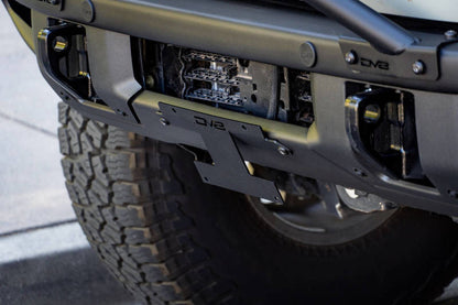 DV8 Offroad 21-22 Ford Bronco Factory Front Bumper Licence Relocation Bracket - Front - LPBR-01