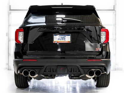 AWE Tuning 2020+ Ford Explorer ST Touring Edition Exhaust w/ Diamond Black Tips - 3015-43625