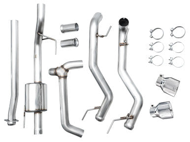 AWE Tuning 2021+ Ford F150 Tremor w/ Bumper Cutouts 0FG Non-Resonated Catback w/ Chrome Silver Tips - 3020-32402