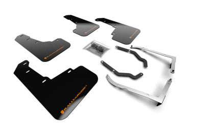 Rally Armor 18-23 Subaru Crosstrek Black UR Mud Flap w/Orange Logo - MF46-LTUR-BLK/OR