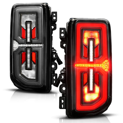 ANZO 21-25 Ford Bronco Full LED Tail Lights SeqSig Black - Pair - 311490X