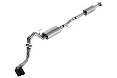 Borla F-150 2021 2.7L/3.5L 4dr CC SB EC STB Lar/KingR/Plnm/LTD 3/2.25 DSE CB Touring BLK CHR Tips - 140870BC