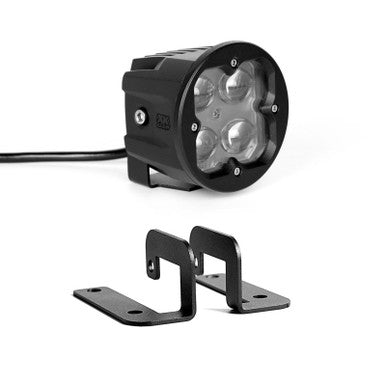 XK Glow Round XKchrome 20w LED Cube Light w/ RGB Accent Light - Fog Beam w/Fog Light Bracket - XK065003-FO
