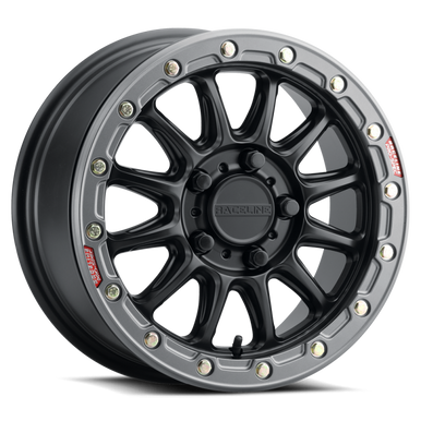 Raceline A14BG Alpha 15x7in/5x114.3 BP/53mm Offset/68mm Bore - Black & Gunmetal Ring Beadlock Wheel - A14BG-57012+53
