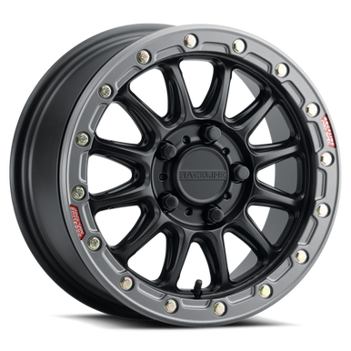 Raceline A14BG Alpha 15x10in/5x114.3 BP/25mm Offset/68mm Bore - Black & Gunmetal Ring Beadlock Wheel - A14BG-51012+25