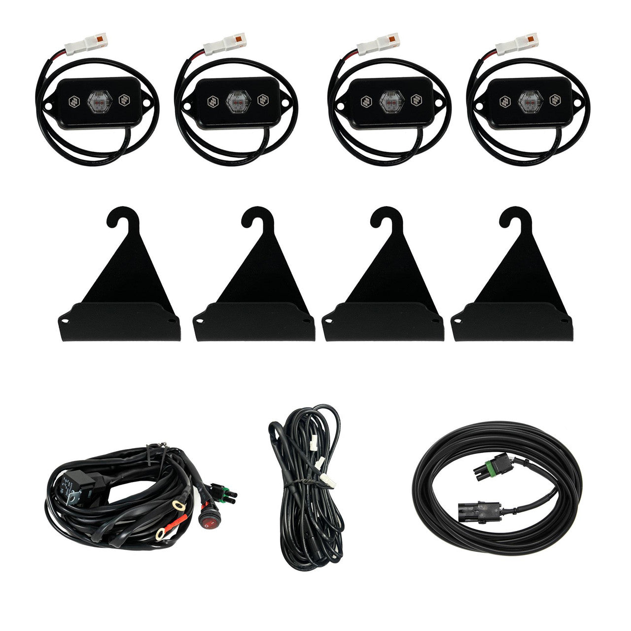 Baja Designs Bed Rail Cargo Light Kit For 2005-25 Toyota Tacoma, 07-25 Tundra - Red