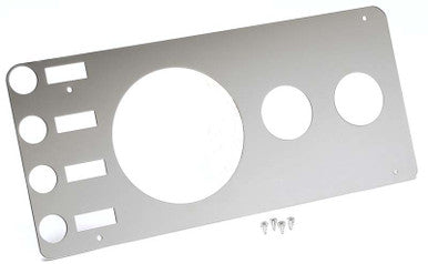 Kentrol 76-86 Jeep CJ Gauge Cover Without Radio Opening - Polished Silver - 30521