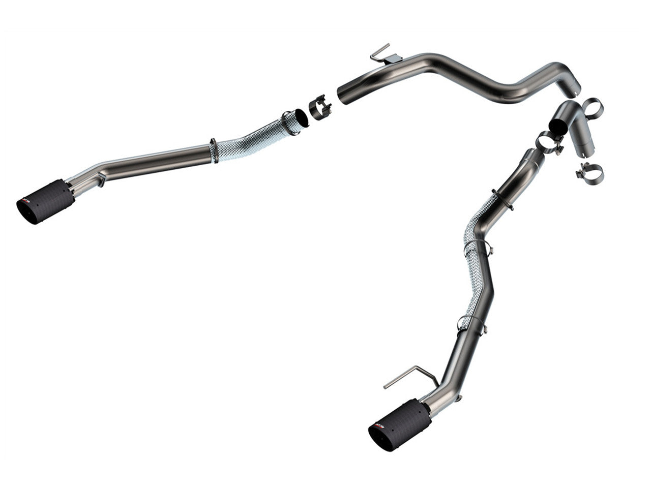 Borla 24-25 Ford Ranger Raptor 2.75in Tail Pipe Kit 4in Tip - Carbon Fiber Black Anodized - 60743CFBA