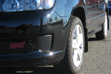 Rally Armor 03-08 Subaru Forester Basic Black Mud Flap w/ Black Logo - MF5-BAS-BLK