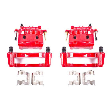 Power Stop 16-17 Subaru Crosstrek Front Red Calipers w/Brackets - Pair - S2682A
