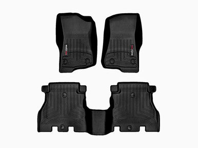 WeatherTech 2018+ Jeep Wrangler Unlimited Front & Rear FloorLiner - Black - 441313-1-5