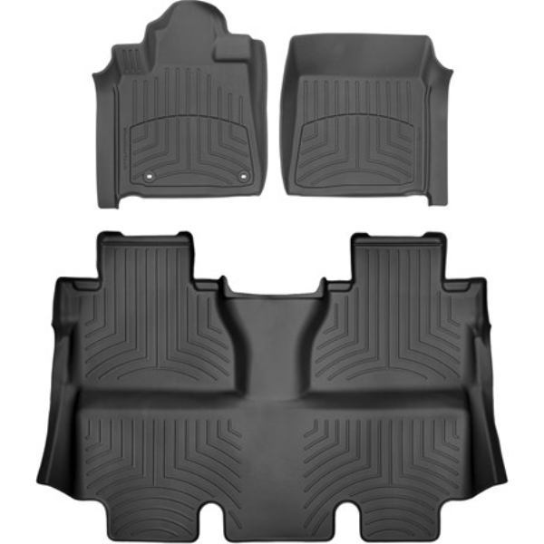 WeatherTech 14+ Toyota Tundra (Crewmax Only) Front 3D and Rear Floorliners - Black - 444081IM-440938