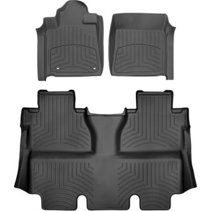 WeatherTech 14+ Toyota Tundra (Crewmax Only) Front 3D and Rear Floorliners - Black - 444081IM-440938