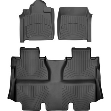 WeatherTech 14+ Toyota Tundra (Crewmax Only) Front  3D and Rear Floorliners - Black - 444081IM-440938