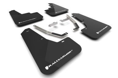 Rally Armor Black UR Mud Flap w/ White Logo for 2024-25 Subaru Crosstrek - MF106-UR-BLK-WH