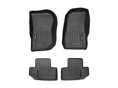 WeatherTech 14+ Jeep Wrangler Front and Rear FloorLiner - Black - 44573-1-3
