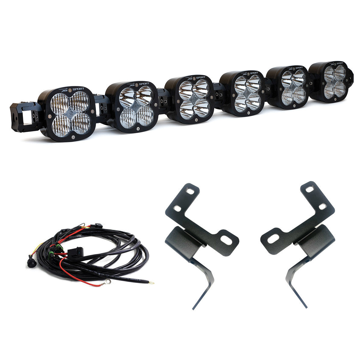 Baja Designs 6 XL Linkable Light Bar Kit with Plastic Bumper Mount For 2021-24 Ford Bronco