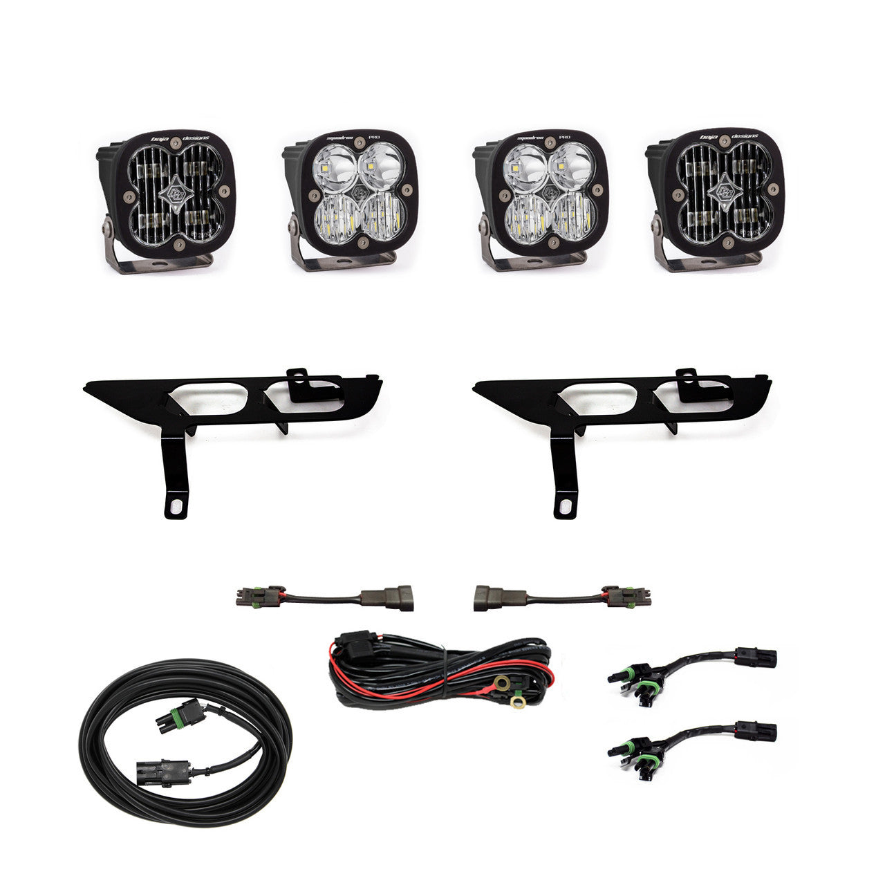 Baja Designs 21-22 Ford F-150 Squadron SAE Amber/Pro DC Up w/ DRL Fog Pocket Light Kit