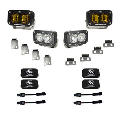 Baja Designs S2 SAE Pro Fog Pocket Light Kit For 2021+ Ford Raptor/2022+ Bronco Raptor - Amber - 448181