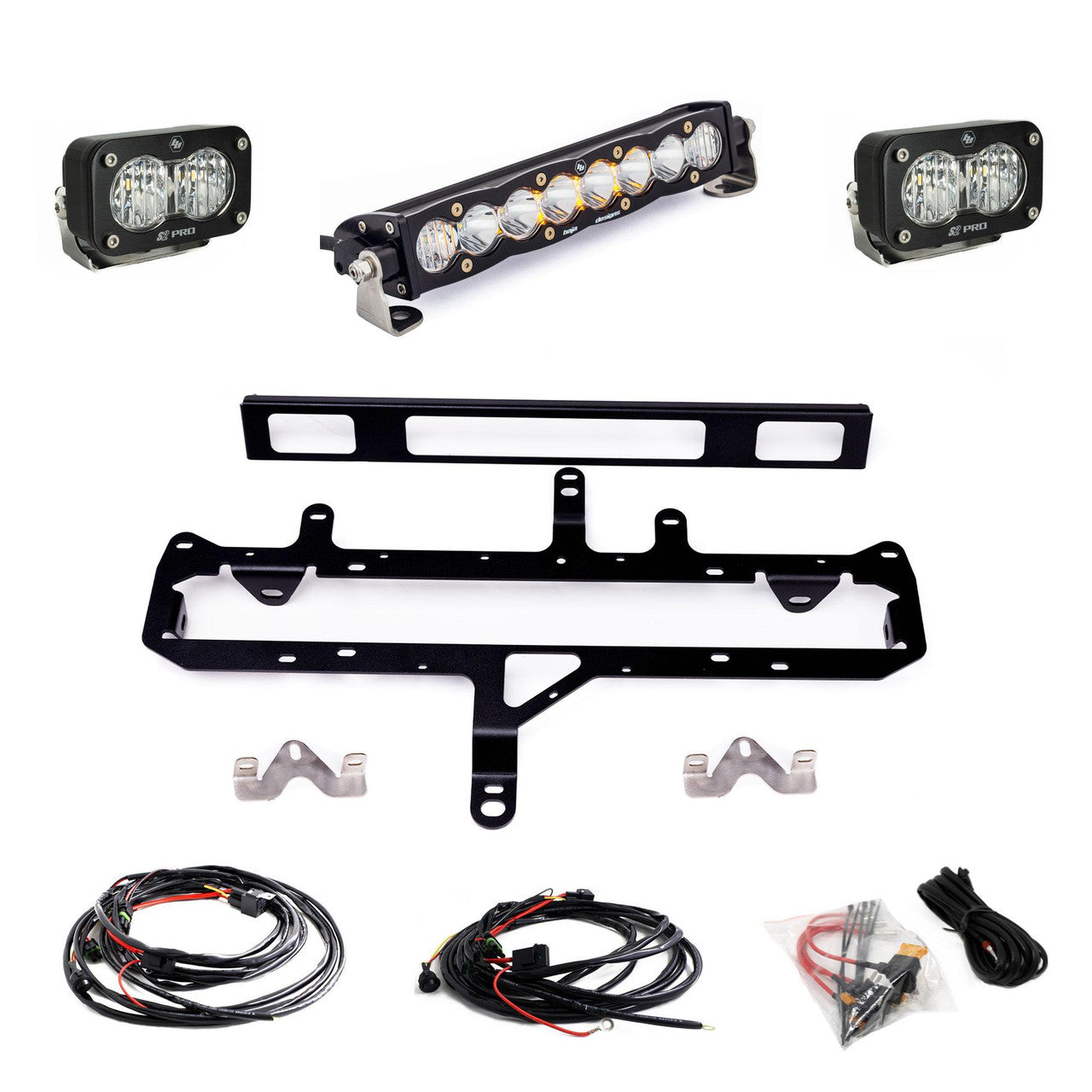 Baja Designs S8 10-inch/S2 Pro Grille Light Kit For 2024+ Toyota Tacoma (Incl. TRD Pro) - Clear