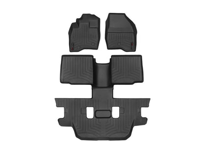 WeatherTech 11-19 Ford Explorer 2nd Row w/o Console Front & Rear FloorLiner - Black - 449811-443596