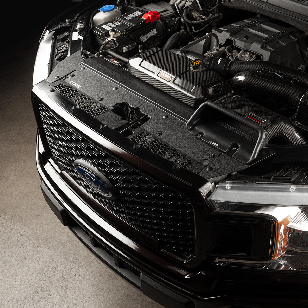 Cobb 18-20 Ford F-150 Eco Boost 3.5L/2.7L Radiator Shroud - Wrinkle Black- Installed