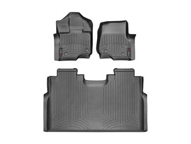 WeatherTech 15-22 Ford F-150 SuperCrew Front & Rear FloorLiner - Black- 446971V-446972
