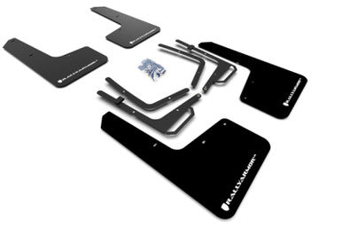 Rally Armor 17-20 Ford F-150 Raptor Gen 2 Black UR Mud Flap w/White Logo - MF53-UR-BLK/WH