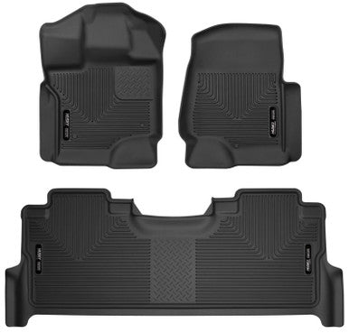 Husky Liners 21-23 Ford F-150 CC SC X-Act Contour Front & Second Row Seat Floor Liners - Black - 53468