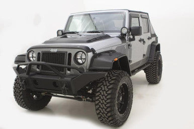 AVS 07-18 Jeep Wrangler (2 Door) Ventvisor & Aeroskin Deflector Combo Kit - Matte Black - 56020060