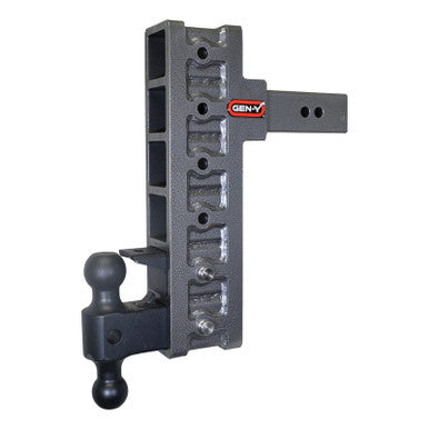 Gen-Y Mega Duty 2.5in Shank 12in Offset Drop 21K Hitch w/GH-061 Dual-Ball/GH-062 Pintle Lock - GH-926